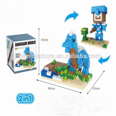 Intelligence toy 2 in 1 dinosaur world building block kids block